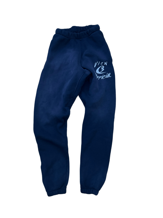 Navy Visn Official Closed Elastic Bottom Sweatpants