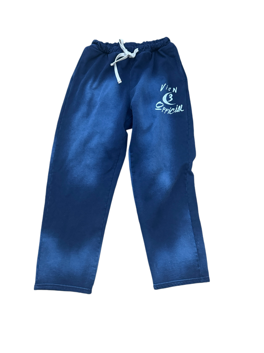 Navy Visn Official Flare Bottom Sweatpants